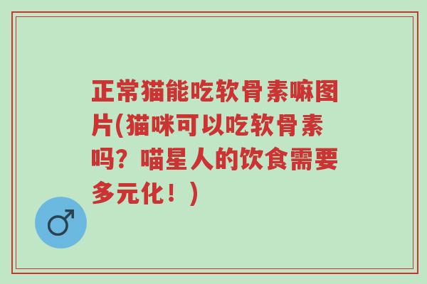 正常猫能吃软骨素嘛图片(猫咪可以吃软骨素吗?喵星人的饮食需要多元化!)-第1张图片-超越 正常猫能吃软骨素嘛图片(猫咪可以吃软骨素吗?喵星人的饮食需要多元化!)-第1张图片-超越