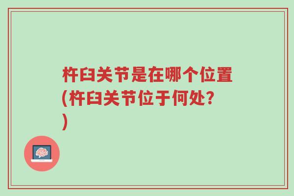 杵臼关节是在哪个位置(杵臼关节位于何处?)-第1张图片-超越 杵臼关节是在哪个位置(杵臼关节位于何处?)-第1张图片-超越