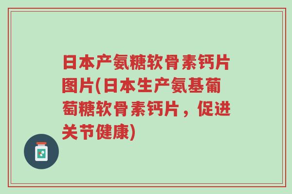 日本产氨糖软骨素钙片图片(日本生产氨基葡萄糖软骨素钙片,促进关节健康)-第1张图片-超越 日本产氨糖软骨素钙片图片(日本生产氨基葡萄糖软骨素钙片,促进关节健康)-第1张图片-超越