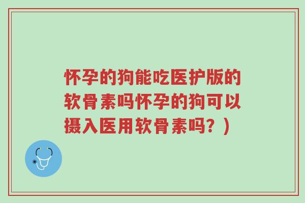 怀孕的狗能吃医护版的软骨素吗怀孕的狗可以摄入医用软骨素吗？)-第1张图片-超越