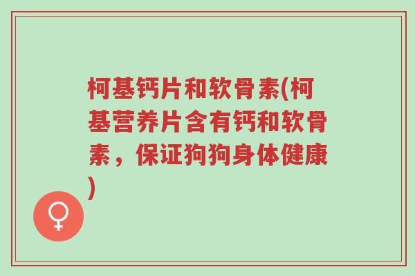 柯基钙片和软骨素(柯基营养片含有钙和软骨素，保证狗狗身体健康)-第1张图片-超越