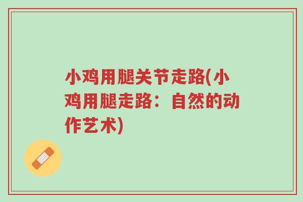 小鸡用腿关节走路(小鸡用腿走路:自然的动作艺术)-第1张图片-超越 小鸡用腿关节走路(小鸡用腿走路:自然的动作艺术)-第1张图片-超越