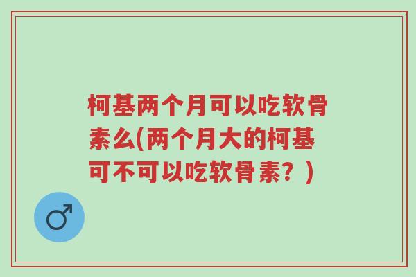 柯基两个月可以吃软骨素么(两个月大的柯基可不可以吃软骨素?)-第1张图片-超越 柯基两个月可以吃软骨素么(两个月大的柯基可不可以吃软骨素?)-第1张图片-超越