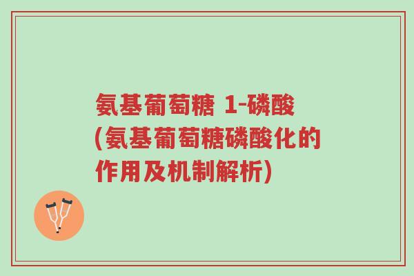 氨基葡萄糖 1-磷酸(氨基葡萄糖磷酸化的作用及机制解析)-第1张图片-超越 氨基葡萄糖 1-磷酸(氨基葡萄糖磷酸化的作用及机制解析)-第1张图片-超越