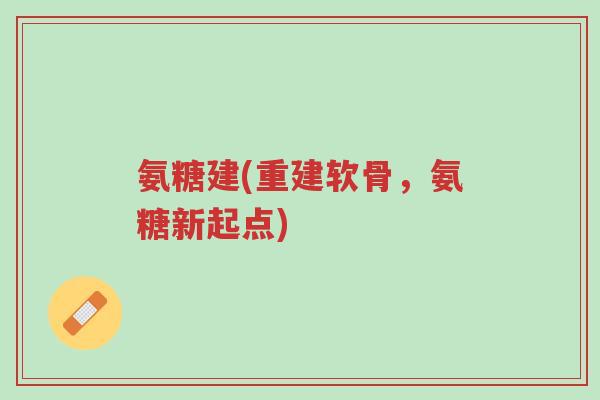 氨糖建(重建软骨，氨糖新起点)-第1张图片-超越