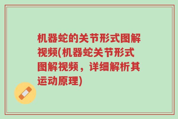 机器蛇的关节形式图解视频(机器蛇关节形式图解视频,详细解析其运动原理)-第1张图片-超越 机器蛇的关节形式图解视频(机器蛇关节形式图解视频,详细解析其运动原理)-第1张图片-超越