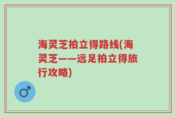 海灵芝拍立得路线(海灵芝——远足拍立得旅行攻略)-第1张图片-超越