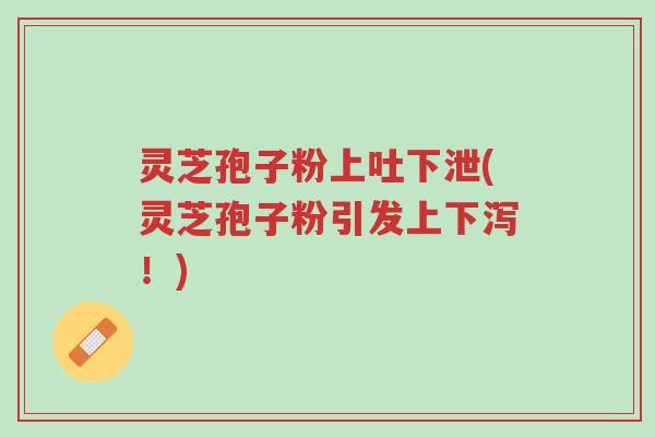 灵芝孢子粉上吐下泄(灵芝孢子粉引发上下泻!)-第1张图片-超越 灵芝孢子粉上吐下泄(灵芝孢子粉引发上下泻!)-第1张图片-超越
