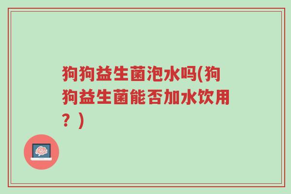 狗狗益生菌泡水吗(狗狗益生菌能否加水饮用?)-第1张图片-超越 狗狗益生菌泡水吗(狗狗益生菌能否加水饮用?)-第1张图片-超越