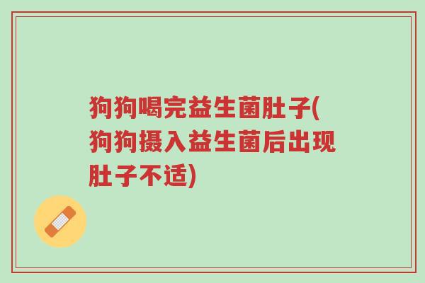 狗狗喝完益生菌肚子(狗狗摄入益生菌后出现肚子不适)-第1张图片-超越 狗狗喝完益生菌肚子(狗狗摄入益生菌后出现肚子不适)-第1张图片-超越