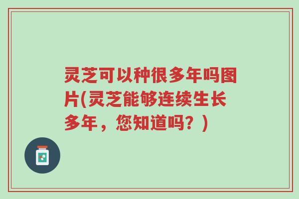 灵芝可以种很多年吗图片(灵芝能够连续生长多年,您知道吗?)-第1张图片-超越 灵芝可以种很多年吗图片(灵芝能够连续生长多年,您知道吗?)-第1张图片-超越