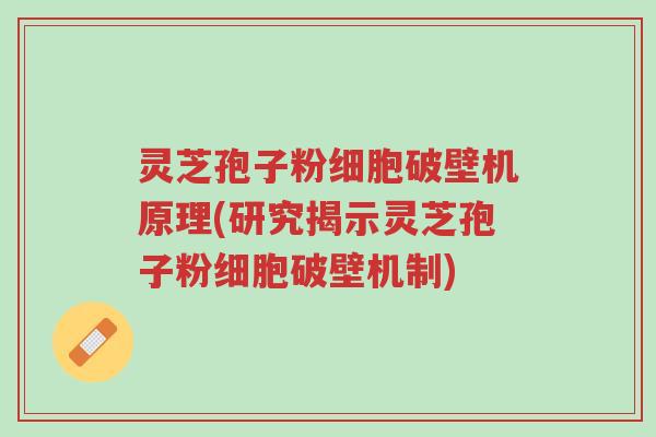 灵芝孢子粉细胞破壁机原理(研究揭示灵芝孢子粉细胞破壁机制)-第1张图片-超越 灵芝孢子粉细胞破壁机原理(研究揭示灵芝孢子粉细胞破壁机制)-第1张图片-超越