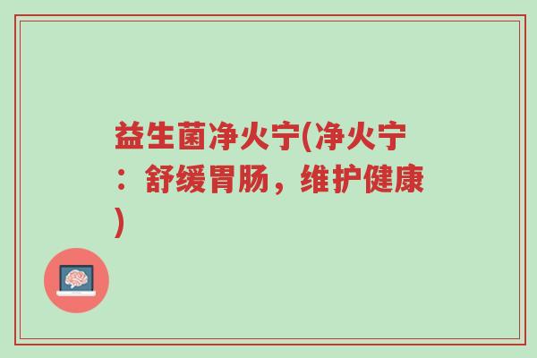 益生菌净火宁(净火宁:舒缓胃肠,维护健康)-第1张图片-超越 益生菌净火宁(净火宁:舒缓胃肠,维护健康)-第1张图片-超越