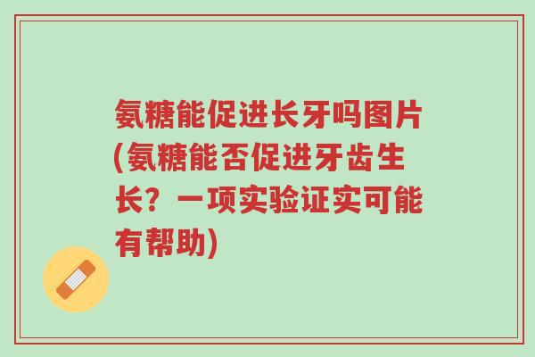 氨糖能促进长牙吗图片(氨糖能否促进牙齿生长？一项实验证实可能有帮助)-第1张图片-超越