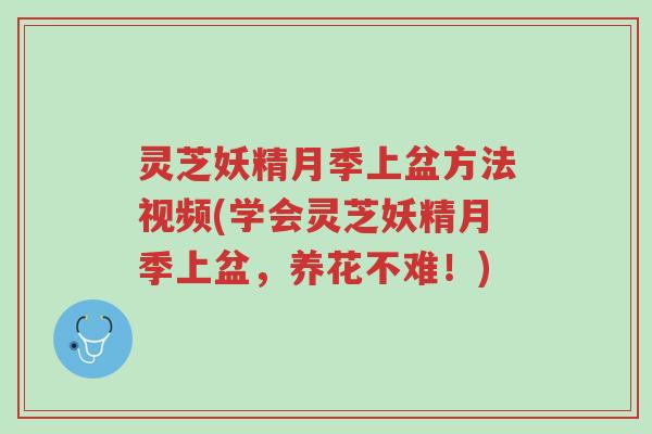 灵芝妖精月季上盆方法视频(学会灵芝妖精月季上盆,养花不难!)-第1张图片-超越 灵芝妖精月季上盆方法视频(学会灵芝妖精月季上盆,养花不难!)-第1张图片-超越