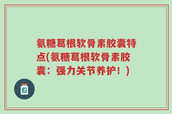 氨糖葛根软骨素胶囊特点(氨糖葛根软骨素胶囊:强力关节养护!)-第1张图片-超越 氨糖葛根软骨素胶囊特点(氨糖葛根软骨素胶囊:强力关节养护!)-第1张图片-超越