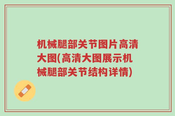 机械腿部关节图片高清大图(高清大图展示机械腿部关节结构详情)-第1张图片-超越