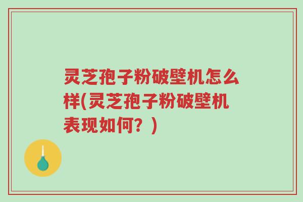灵芝孢子粉破壁机怎么样(灵芝孢子粉破壁机表现如何?)-第1张图片-超越 灵芝孢子粉破壁机怎么样(灵芝孢子粉破壁机表现如何?)-第1张图片-超越