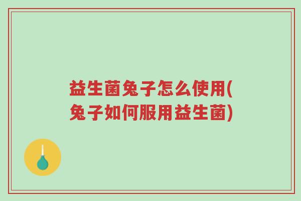 益生菌兔子怎么使用(兔子如何服用益生菌)-第1张图片-超越 益生菌兔子怎么使用(兔子如何服用益生菌)-第1张图片-超越