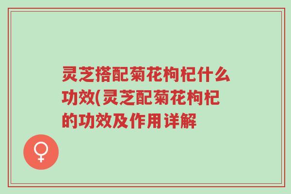 灵芝搭配菊花枸杞什么功效(灵芝配菊花枸杞的功效及作用详解-第1张图片-超越 灵芝搭配菊花枸杞什么功效(灵芝配菊花枸杞的功效及作用详解-第1张图片-超越