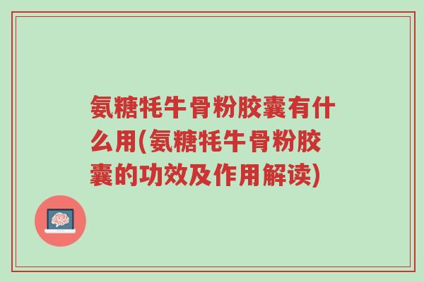 氨糖牦牛骨粉胶囊有什么用(氨糖牦牛骨粉胶囊的功效及作用解读)-第1张图片-超越 氨糖牦牛骨粉胶囊有什么用(氨糖牦牛骨粉胶囊的功效及作用解读)-第1张图片-超越