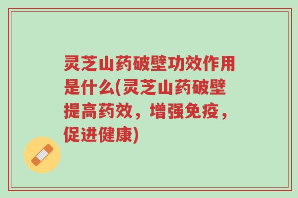 灵芝山药破壁功效作用是什么(灵芝山药破壁提高药效,增强免疫,促进健康)-第1张图片-超越 灵芝山药破壁功效作用是什么(灵芝山药破壁提高药效,增强免疫,促进健康)-第1张图片-超越