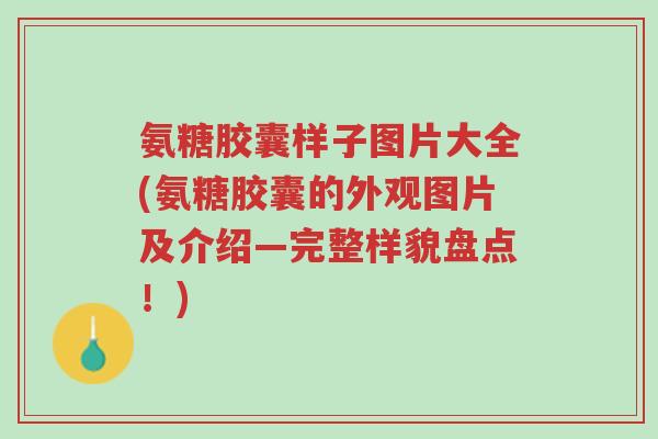 氨糖胶囊样子图片大全(氨糖胶囊的外观图片及介绍—完整样貌盘点!)-第1张图片-超越 氨糖胶囊样子图片大全(氨糖胶囊的外观图片及介绍—完整样貌盘点!)-第1张图片-超越