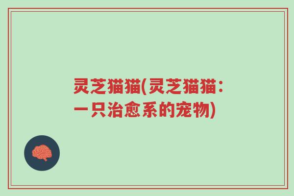 灵芝猫猫(灵芝猫猫:一只治愈系的宠物)-第1张图片-超越 灵芝猫猫(灵芝猫猫:一只治愈系的宠物)-第1张图片-超越
