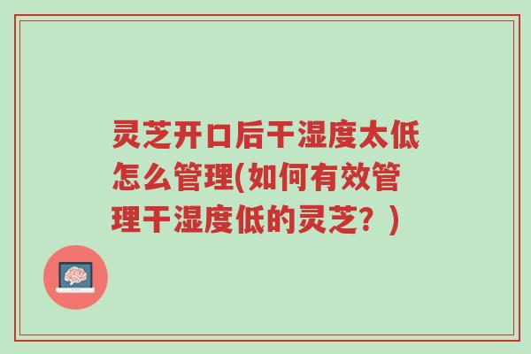灵芝开口后干湿度太低怎么管理(如何有效管理干湿度低的灵芝?)-第1张图片-超越 灵芝开口后干湿度太低怎么管理(如何有效管理干湿度低的灵芝?)-第1张图片-超越