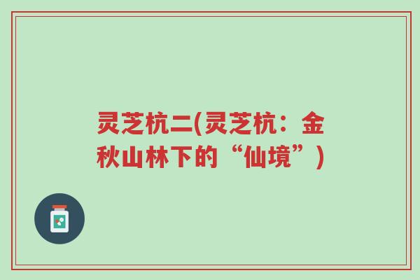 灵芝杭二(灵芝杭:金秋山林下的“仙境”)-第1张图片-超越 灵芝杭二(灵芝杭:金秋山林下的“仙境”)-第1张图片-超越