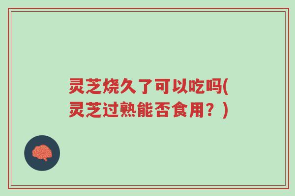 灵芝烧久了可以吃吗(灵芝过熟能否食用?)-第1张图片-超越 灵芝烧久了可以吃吗(灵芝过熟能否食用?)-第1张图片-超越
