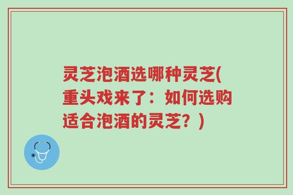灵芝泡酒选哪种灵芝(重头戏来了:如何选购适合泡酒的灵芝?)-第1张图片-超越 灵芝泡酒选哪种灵芝(重头戏来了:如何选购适合泡酒的灵芝?)-第1张图片-超越