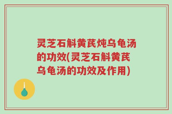 灵芝石斛黄芪炖乌龟汤的功效(灵芝石斛黄芪乌龟汤的功效及作用)-第1张图片-超越 灵芝石斛黄芪炖乌龟汤的功效(灵芝石斛黄芪乌龟汤的功效及作用)-第1张图片-超越