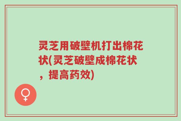 灵芝用破壁机打出棉花状(灵芝破壁成棉花状,提高药效)-第1张图片-超越 灵芝用破壁机打出棉花状(灵芝破壁成棉花状,提高药效)-第1张图片-超越
