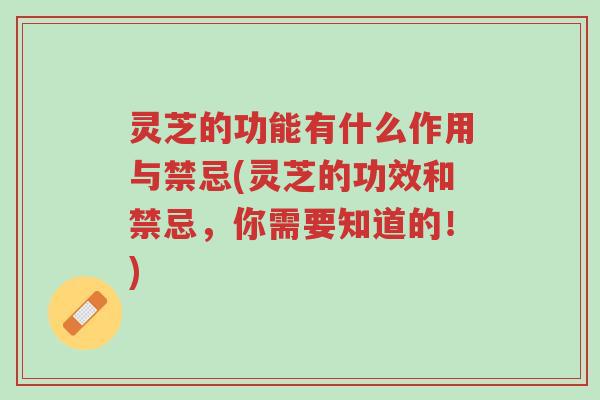 灵芝的功能有什么作用与禁忌(灵芝的功效和禁忌,你需要知道的!)-第1张图片-超越 灵芝的功能有什么作用与禁忌(灵芝的功效和禁忌,你需要知道的!)-第1张图片-超越