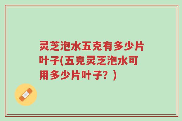 灵芝泡水五克有多少片叶子(五克灵芝泡水可用多少片叶子?)-第1张图片-超越 灵芝泡水五克有多少片叶子(五克灵芝泡水可用多少片叶子?)-第1张图片-超越