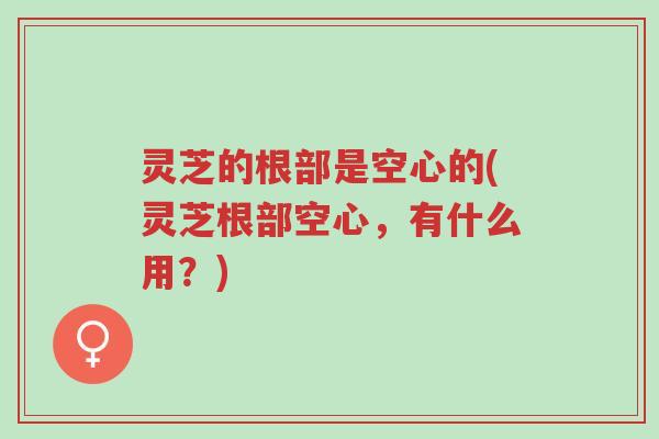 灵芝的根部是空心的(灵芝根部空心,有什么用?)-第1张图片-超越 灵芝的根部是空心的(灵芝根部空心,有什么用?)-第1张图片-超越