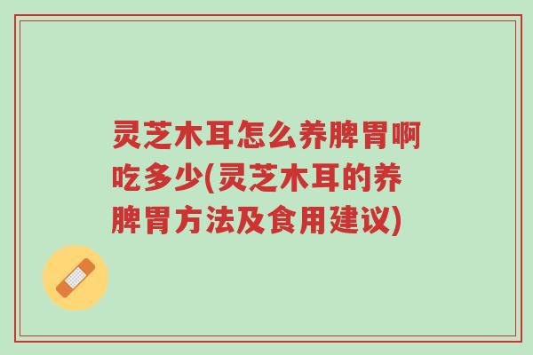 灵芝木耳怎么养脾胃啊吃多少(灵芝木耳的养脾胃方法及食用建议)-第1张图片-超越