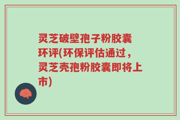 灵芝破壁孢子粉胶囊 环评(环保评估通过,灵芝壳孢粉胶囊即将上市)-第1张图片-超越 灵芝破壁孢子粉胶囊 环评(环保评估通过,灵芝壳孢粉胶囊即将上市)-第1张图片-超越