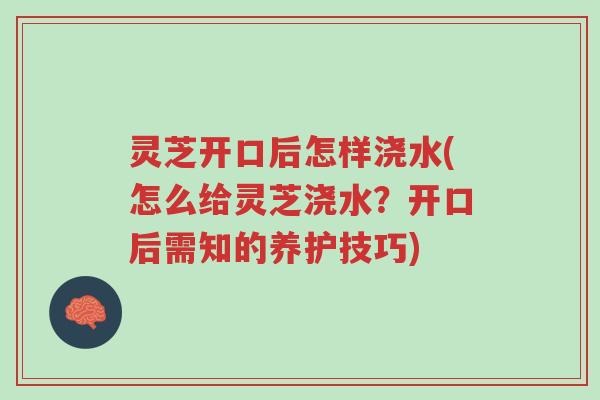 灵芝开口后怎样浇水(怎么给灵芝浇水?开口后需知的养护技巧)-第1张图片-超越 灵芝开口后怎样浇水(怎么给灵芝浇水?开口后需知的养护技巧)-第1张图片-超越