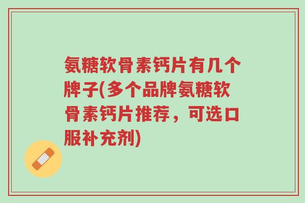 氨糖软骨素钙片有几个牌子(多个品牌氨糖软骨素钙片推荐,可选口服补充剂)-第1张图片-超越 氨糖软骨素钙片有几个牌子(多个品牌氨糖软骨素钙片推荐,可选口服补充剂)-第1张图片-超越