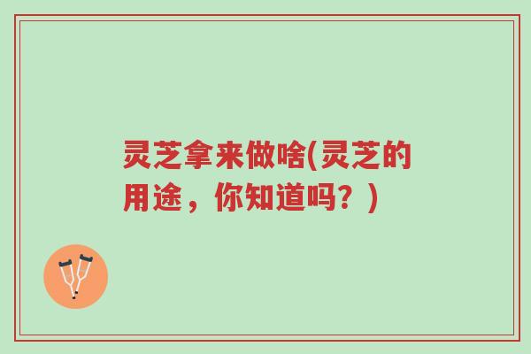 灵芝拿来做啥(灵芝的用途,你知道吗?)-第1张图片-超越 灵芝拿来做啥(灵芝的用途,你知道吗?)-第1张图片-超越
