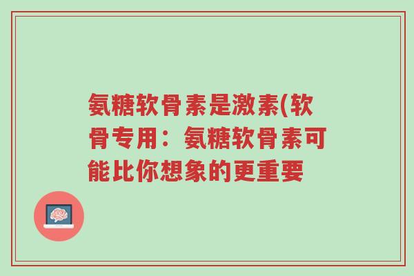 氨糖软骨素是激素(软骨专用:氨糖软骨素可能比你想象的更重要-第1张图片-超越 氨糖软骨素是激素(软骨专用:氨糖软骨素可能比你想象的更重要-第1张图片-超越