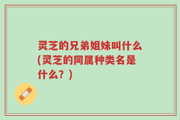 灵芝的兄弟姐妹叫什么(灵芝的同属种类名是什么?)-第1张图片-超越 灵芝的兄弟姐妹叫什么(灵芝的同属种类名是什么?)-第1张图片-超越