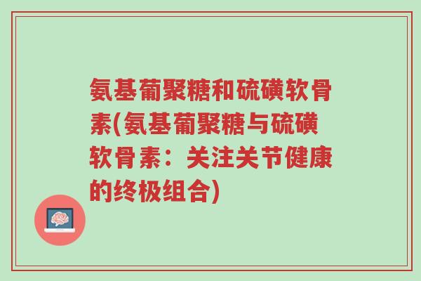 氨基葡聚糖和硫磺软骨素(氨基葡聚糖与硫磺软骨素：关注关节健康的终极组合)-第1张图片-超越