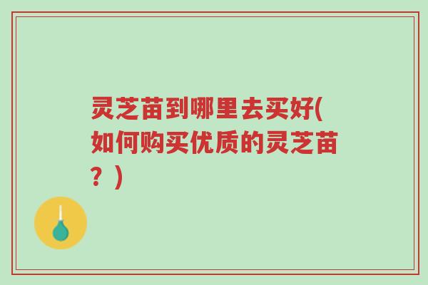 灵芝苗到哪里去买好(如何购买优质的灵芝苗?)-第1张图片-超越 灵芝苗到哪里去买好(如何购买优质的灵芝苗?)-第1张图片-超越
