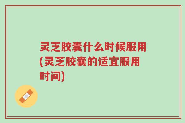 灵芝胶囊什么时候服用(灵芝胶囊的适宜服用时间)-第1张图片-超越