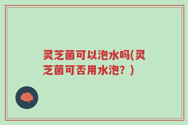 灵芝菌可以泡水吗(灵芝菌可否用水泡?)-第1张图片-超越 灵芝菌可以泡水吗(灵芝菌可否用水泡?)-第1张图片-超越
