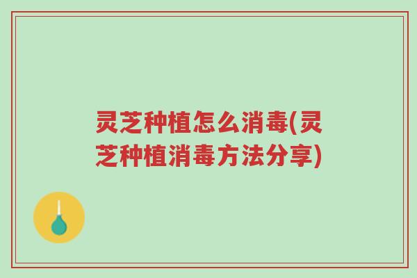 灵芝种植怎么消毒(灵芝种植消毒方法分享)-第1张图片-超越 灵芝种植怎么消毒(灵芝种植消毒方法分享)-第1张图片-超越