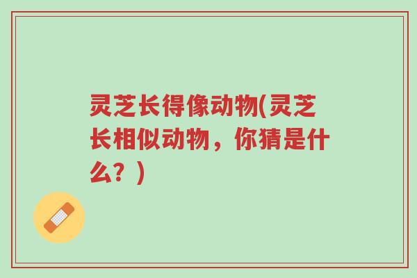 灵芝长得像动物(灵芝长相似动物，你猜是什么？)-第1张图片-超越